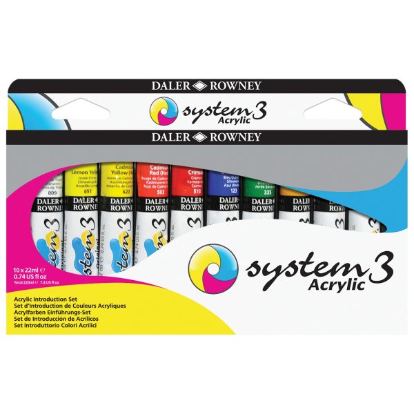 SYSTEM3 SET ACRILICO 10 COL X 22ML DALER ROWNEY