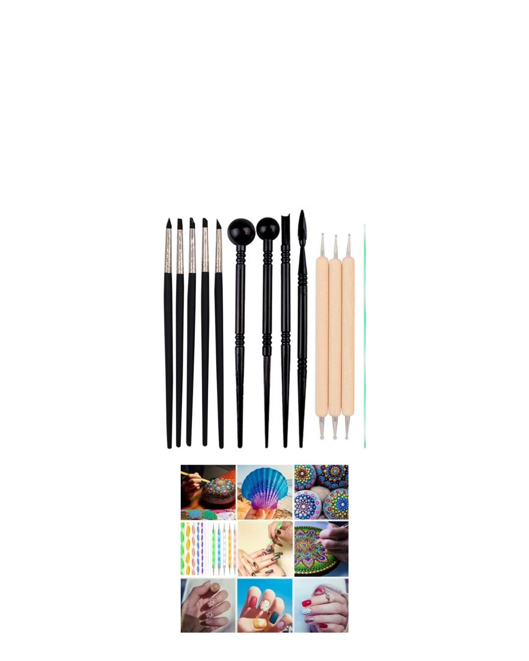 PACK 3 SET DE PUNTILLISMO BOLAS Y PINCELES DE GOMA