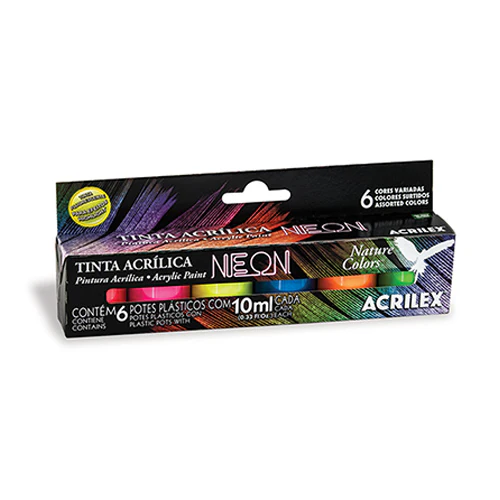 SET 6 ACRILICOS NEON10ML ACRILEX
