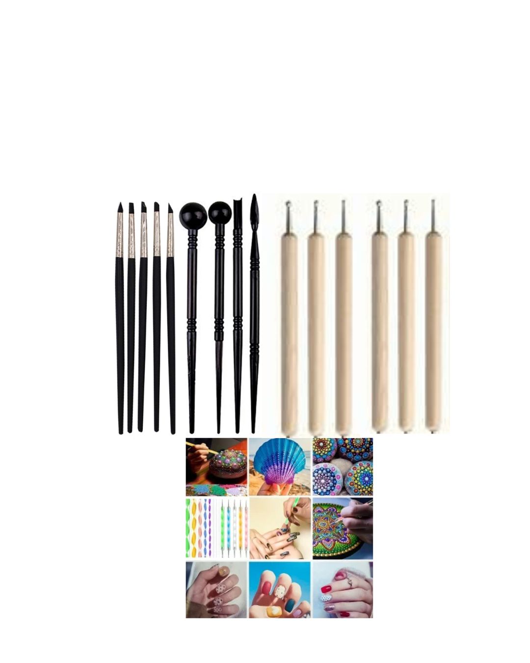 PACK 4 SET DE PUNTILLISMO BOLAS Y PINCELES DE GOMA